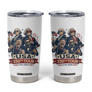 USA 250th Tour 2026 Founding Fathers Rock Concert Tumbler Cup Funny Mount Rushmore Rock Stars Semiquincentennial