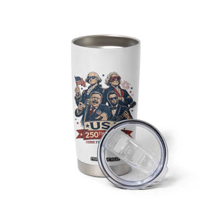 USA 250th Tour 2026 Founding Fathers Rock Concert Tumbler Cup Funny Mount Rushmore Rock Stars Semiquincentennial