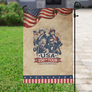 USA 250th Tour 2026 Founding Fathers Rock Concert Patriotic Garden Flag Funny Mount Rushmore Rock Stars Semiquincentennial
