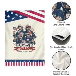 USA 250th Tour 2026 Founding Fathers Rock Concert Patriotic Garden Flag Funny Mount Rushmore Rock Stars Semiquincentennial