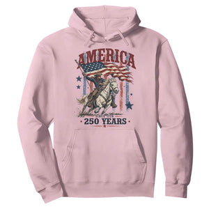 250 Years Since 1776 Cowboy on Horseback Hoodie Vintage Patriotic Western Style American Flag Semiquincentennial