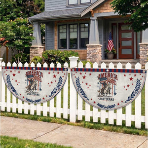 250 Years Since 1776 Cowboy on Horseback Patriotic Fan Flag Vintage Western Style American Flag Semiquincentennial