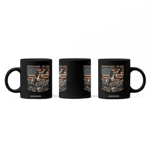 Vintage Cowboy and Soaring Eagle Freedom Ranch 1776 to 2026 Coffee Mug Proud to Ride American Flag 250th Anniversary