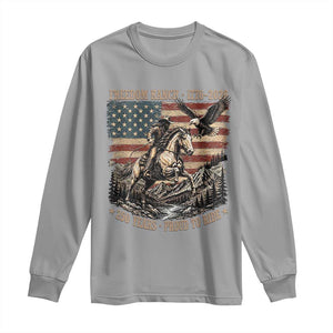 Vintage Cowboy and Soaring Eagle Freedom Ranch 1776 to 2026 Long Sleeve Shirt Proud to Ride American Flag 250th Anniversary