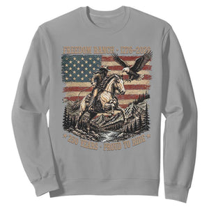 Vintage Cowboy and Soaring Eagle Freedom Ranch 1776 to 2026 Sweatshirt Proud to Ride American Flag 250th Anniversary