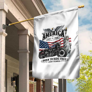 America Born to Ride Free 250 Years Biker Garden Flag American Flag Chopper Motorcycle Statue of Liberty 1776 to 2026 Semiquincentennial