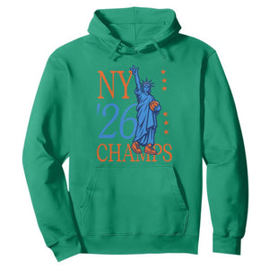 New York 2026 Pride Statue of Liberty Holding Basketball Graphic Hoodie Retro NY 26 Champs Sports Fans