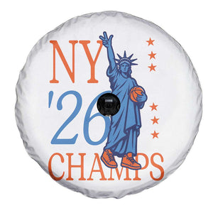 New York 2026 Pride Statue of Liberty Holding Basketball Graphic Spare Tire Cover Retro NY 26 Champs Sports Fans