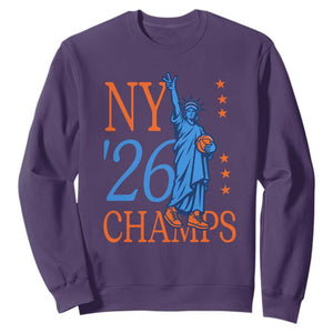 New York 2026 Pride Statue of Liberty Holding Basketball Graphic Sweatshirt Retro NY 26 Champs Sports Fans