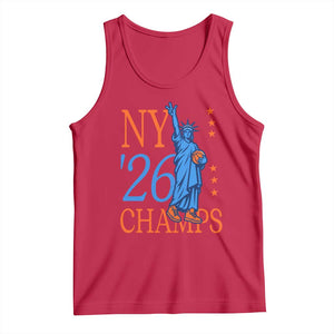 New York 2026 Pride Statue of Liberty Holding Basketball Graphic Tank Top Retro NY 26 Champs Sports Fans