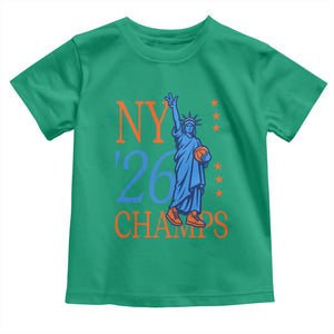 New York 2026 Pride Statue of Liberty Holding Basketball Graphic Toddler T Shirt Retro NY 26 Champs Sports Fans