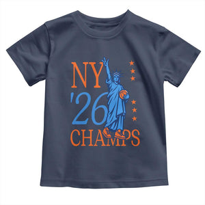 New York 2026 Pride Statue of Liberty Holding Basketball Graphic Toddler T Shirt Retro NY 26 Champs Sports Fans