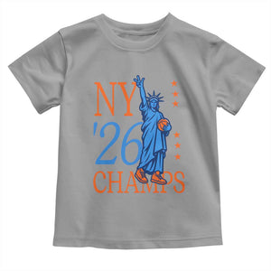 New York 2026 Pride Statue of Liberty Holding Basketball Graphic Toddler T Shirt Retro NY 26 Champs Sports Fans