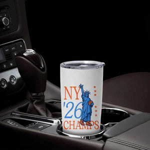New York 2026 Pride Statue of Liberty Holding Basketball Graphic Tumbler Cup Retro NY 26 Champs Sports Fans