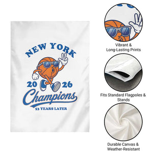 Funny New York 2026 Hoops Fan Graphic Garden Flag Vintage 26 Champions Pride 53 Years Later