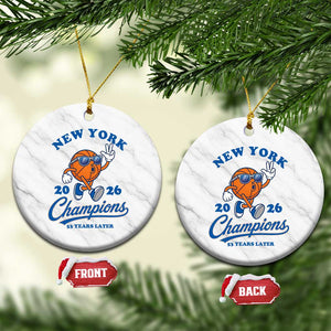 Funny New York 2026 Hoops Fan Graphic Ceramic Ornament Vintage 26 Champions Pride 53 Years Later