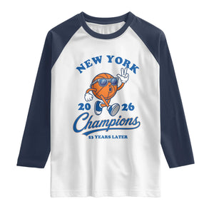 Funny New York 2026 Hoops Fan Graphic Raglan Shirt Vintage 26 Champions Pride 53 Years Later