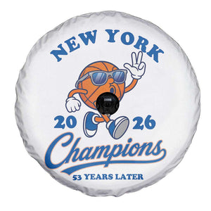 Funny New York 2026 Hoops Fan Graphic Spare Tire Cover Vintage 26 Champions Pride 53 Years Later