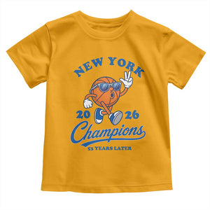 Funny New York 2026 Hoops Fan Graphic Toddler T Shirt Vintage 26 Champions Pride 53 Years Later