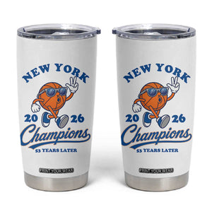 Funny New York 2026 Hoops Fan Graphic Tumbler Cup Vintage 26 Champions Pride 53 Years Later