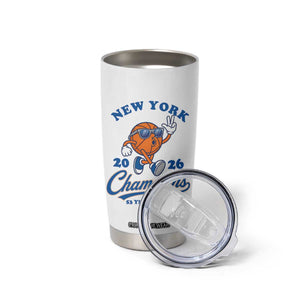 Funny New York 2026 Hoops Fan Graphic Tumbler Cup Vintage 26 Champions Pride 53 Years Later