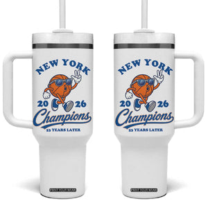 Funny New York 2026 Hoops Fan Graphic Tumbler With Handle Vintage 26 Champions Pride 53 Years Later