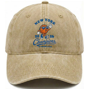 Funny New York 2026 Hoops Fan Graphic Washed Cotton Baseball Cap Vintage 26 Champions Pride 53 Years Later