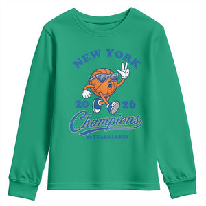 Funny New York 2026 Hoops Fan Graphic Youth Sweatshirt Vintage 26 Champions Pride 53 Years Later