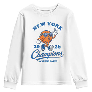 Funny New York 2026 Hoops Fan Graphic Youth Sweatshirt Vintage 26 Champions Pride 53 Years Later