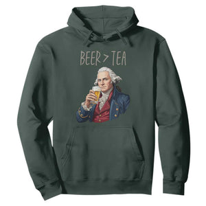 Beer Greater Than Tea Funny Founding Fathers Hoodie American History Drinking Boston Tea Party Sarcasm