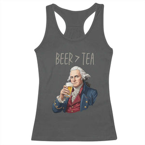 Beer Greater Than Tea Funny Founding Fathers Racerback Tank Top American History Drinking Boston Tea Party Sarcasm