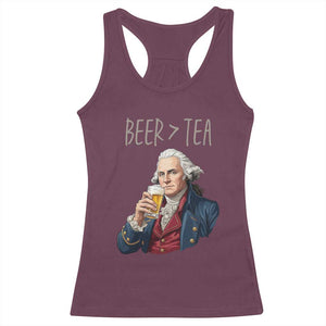 Beer Greater Than Tea Funny Founding Fathers Racerback Tank Top American History Drinking Boston Tea Party Sarcasm