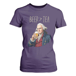 Beer Greater Than Tea Funny Founding Fathers T Shirt For Women American History Drinking Boston Tea Party Sarcasm
