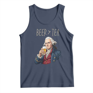 Beer Greater Than Tea Funny Founding Fathers Tank Top American History Drinking Boston Tea Party Sarcasm