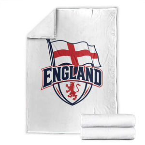 England Patriotic Crest St George Cross Flag Graphic Throw Blanket English Lion Crest Heritage Pride Souvenir TS02 White Print Your Wear