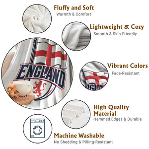 England Patriotic Crest St George Cross Flag Graphic Throw Blanket English Lion Crest Heritage Pride Souvenir TS02 Print Your Wear