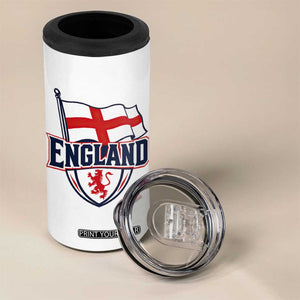 England Patriotic Crest St George Cross Flag Graphic 4 in 1 Can Cooler Tumbler English Lion Crest Heritage Pride Souvenir TS02 Print Your Wear