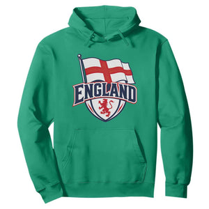 England Patriotic Crest St George Cross Flag Graphic Hoodie English Lion Crest Heritage Pride Souvenir TS02 Irish Green Print Your Wear