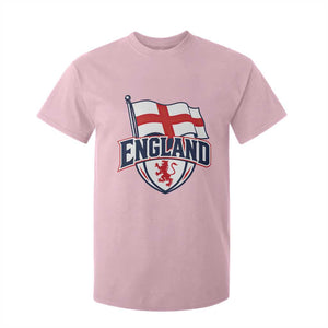 England Patriotic Crest St George Cross Flag Graphic T Shirt For Kid English Lion Crest Heritage Pride Souvenir TS02 Light Pink Print Your Wear