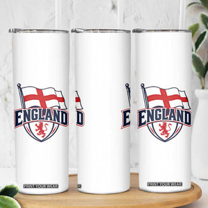 England Patriotic Crest St George Cross Flag Graphic Skinny Tumbler English Lion Crest Heritage Pride Souvenir TS02 Print Your Wear