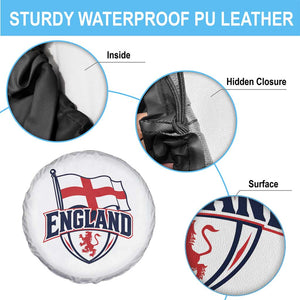 England Patriotic Crest St George Cross Flag Graphic Spare Tire Cover English Lion Crest Heritage Pride Souvenir TS02 Print Your Wear