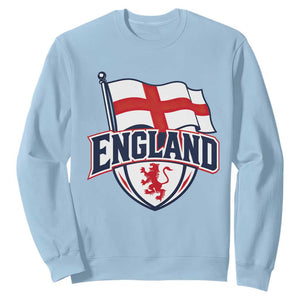 England Patriotic Crest St George Cross Flag Graphic Sweatshirt English Lion Crest Heritage Pride Souvenir TS02 Light Blue Print Your Wear