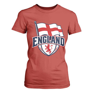 England Patriotic Crest St George Cross Flag Graphic T Shirt For Women English Lion Crest Heritage Pride Souvenir TS02 Red Print Your Wear