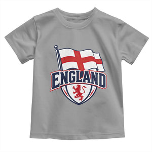 England Patriotic Crest St George Cross Flag Graphic Toddler T Shirt English Lion Crest Heritage Pride Souvenir TS02 Sport Gray Print Your Wear