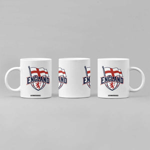 England Patriotic Crest St George Cross Flag Graphic Coffee Mug English Lion Crest Heritage Pride Souvenir TS02 Print Your Wear