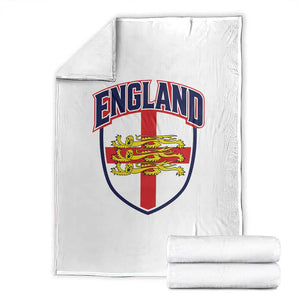 England Flag Lion Crest St George Cross Shield Crest Throw Blanket Vintage Patriotic English Sport Fan Graphic TS02 White Print Your Wear