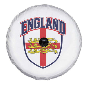 England Flag Lion Crest St George Cross Shield Crest Spare Tire Cover Vintage Patriotic English Sport Fan Graphic TS02 Print Your Wear
