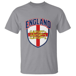 England Flag Lion Crest St George Cross Shield Crest T Shirt Vintage Patriotic English Sport Fan Graphic TS02 Sport Gray Print Your Wear