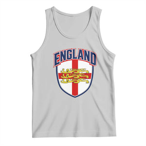 England Flag Lion Crest St George Cross Shield Crest Tank Top Vintage Patriotic English Sport Fan Graphic TS02 Ash Print Your Wear