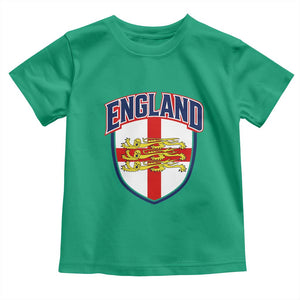 England Flag Lion Crest St George Cross Shield Crest Toddler T Shirt Vintage Patriotic English Sport Fan Graphic TS02 Irish Green Print Your Wear